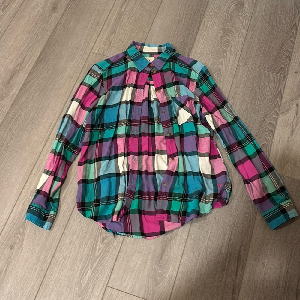 American Eagle Boyfriend Fit Plaid Shirt
